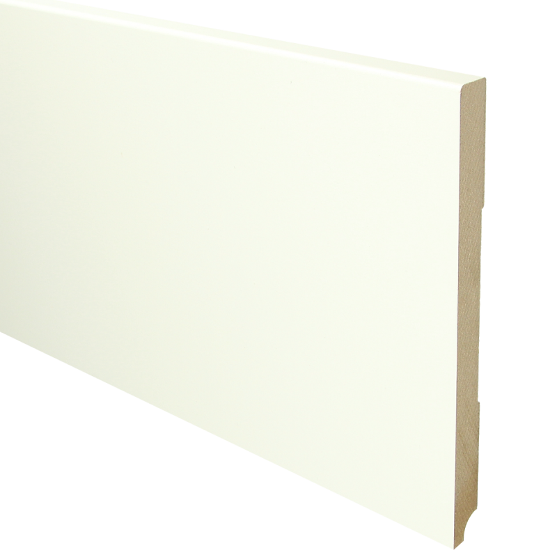 PPC - MDF Moderne plint 220x18 wit voorgelakt RAL 9010 - Hoge plint