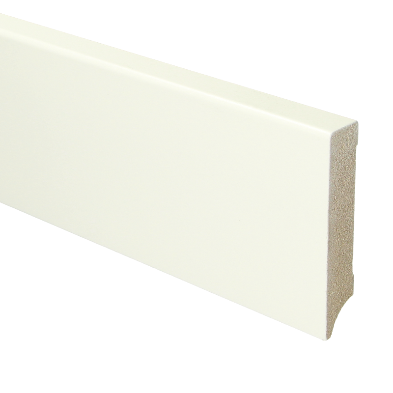 PPC - MDF Moderne plint 90x18 wit voorgelakt RAL 9010 - Hoge plint