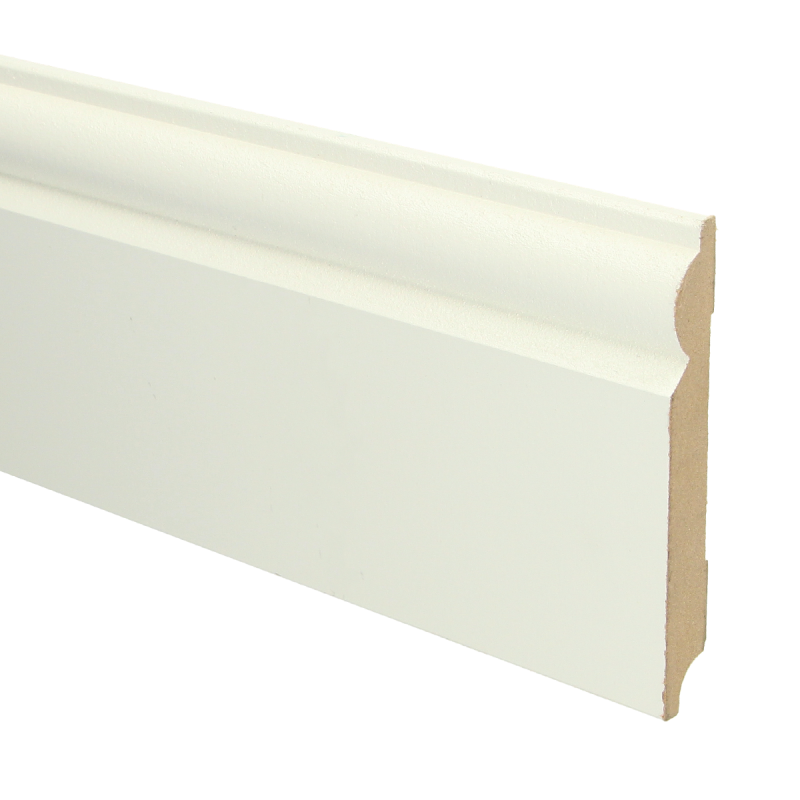 PPC - MDF Barok plint 120x15 wit voorgel. RAL 9010 - Profiel