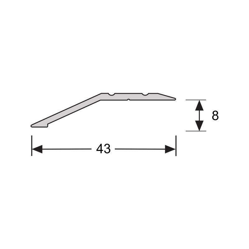 PPC - Overgangsprof. zelfkl. 8 mm alu zwart gepoedercoat - Profiel - Afbeelding 2