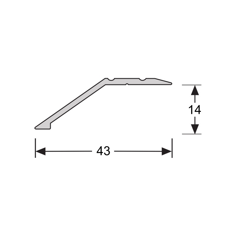 PPC - Overgangsprof. schroef 14 mm alu zilver - Profiel - Afbeelding 2