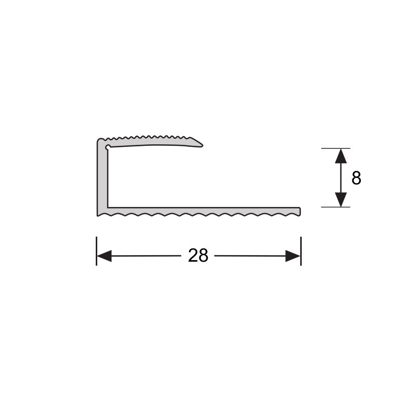 PPC - U-profiel 8,1 mm RVS - Profiel