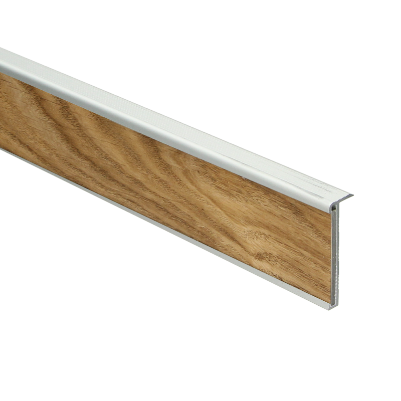 PPC - Trapneusprofiel PVC zilver 14x43mm 3m - Traprenovatie profiel - Afbeelding 2