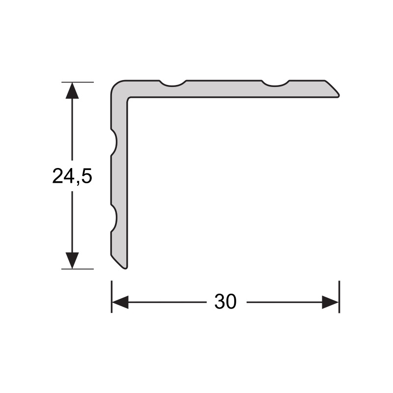 PPC - Duo-hoekl. zelfkl. 24,5x30mm eiken bruin geolied - Profiel - Afbeelding 2