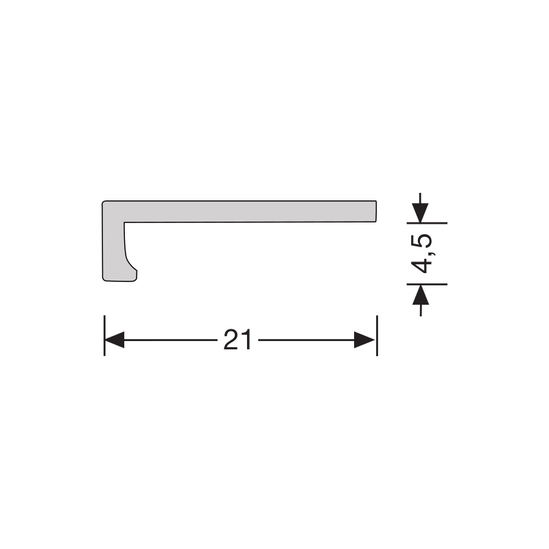 Vloer-Profielen - Hoeklijnprofiel zelfkl. 4 mm tbv PVC klik brons - Profiel - Afbeelding 2