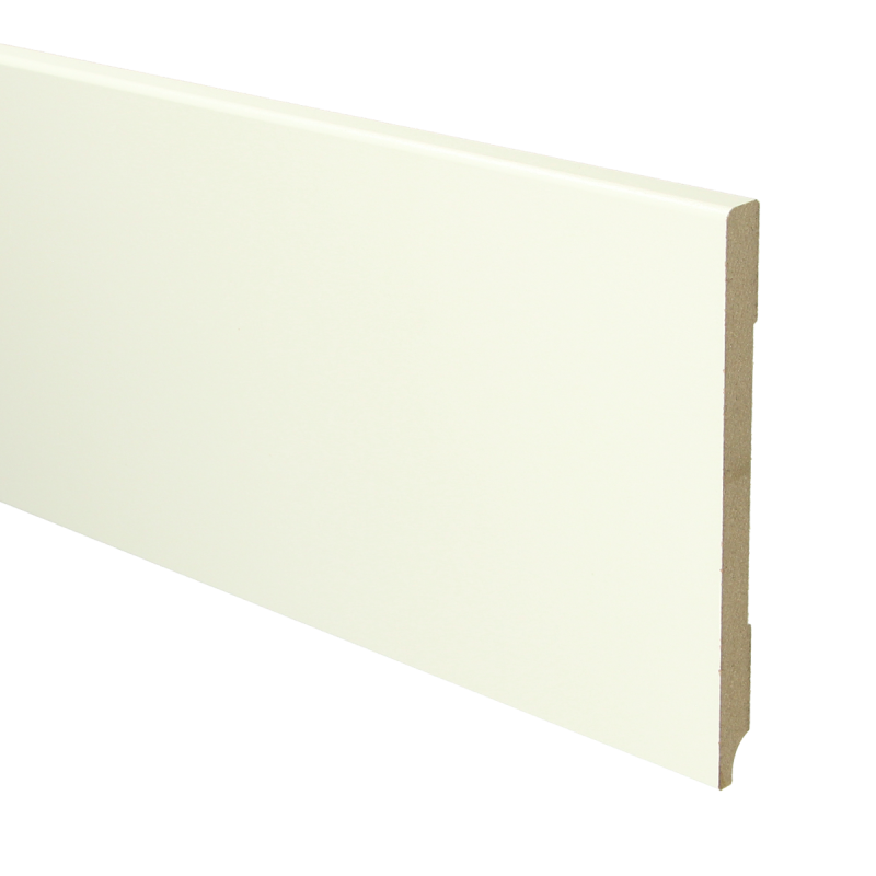 PPC - MDF Moderne plint 150x12 wit voorgelakt RAL 9010 - Hoge plint
