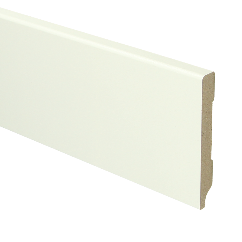 PPC - MDF Moderne plint 90x12 wit voorgelakt RAL 9010 - Hoge plint
