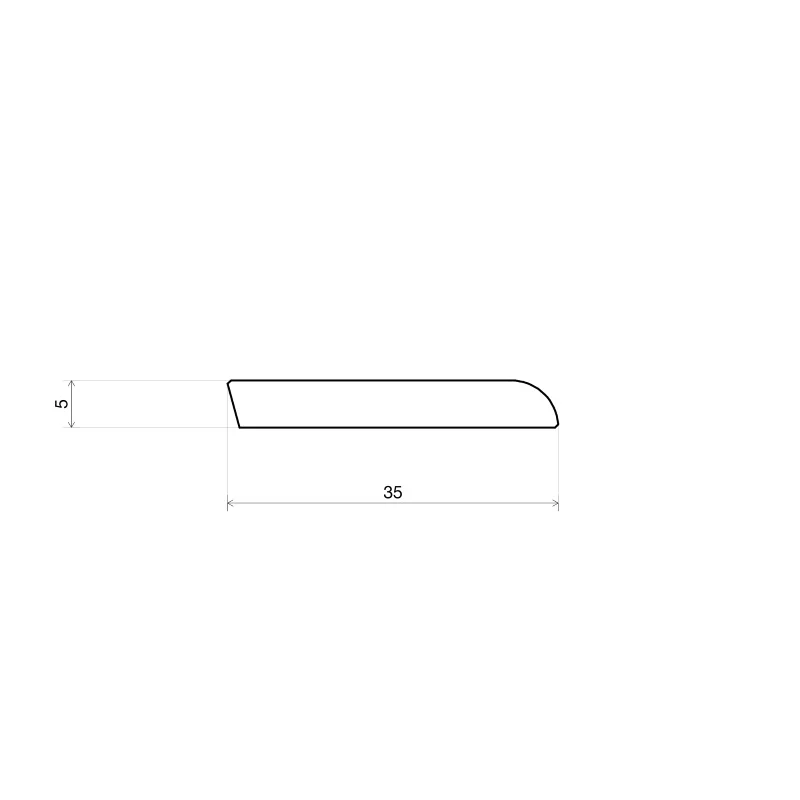 PPC - Afwerklijst 6x35 eiken onbewerkt - Plakplint - Afbeelding 2
