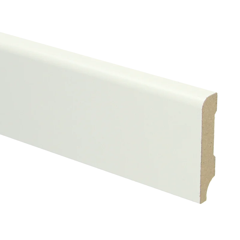 PPC - MDF Koloniale plint 60x12 wit voorgelakt RAL 9010 - Hoge plint