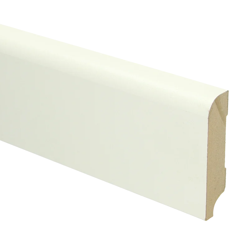 PPC - MDF Koloniale plint 76x18 wit voorgelakt RAL 9010 - Hoge plint