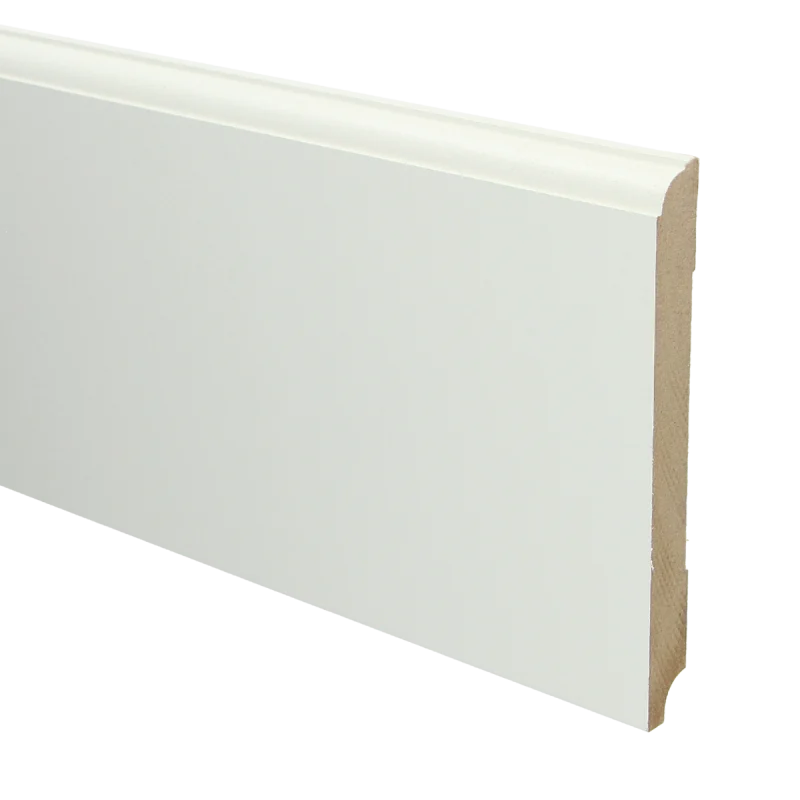 PPC - MDF Eigentijdse plint 150x15 wit voorgel. RAL 9010 - Profiel