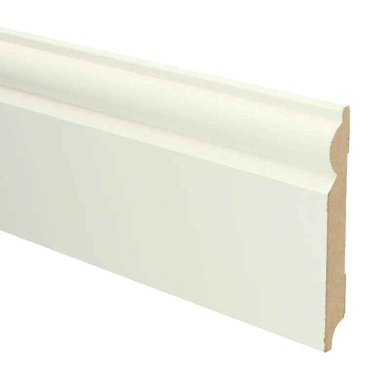 PPC - MDF Barok plint 120x15 wit voorgel. RAL 9010 - Profiel