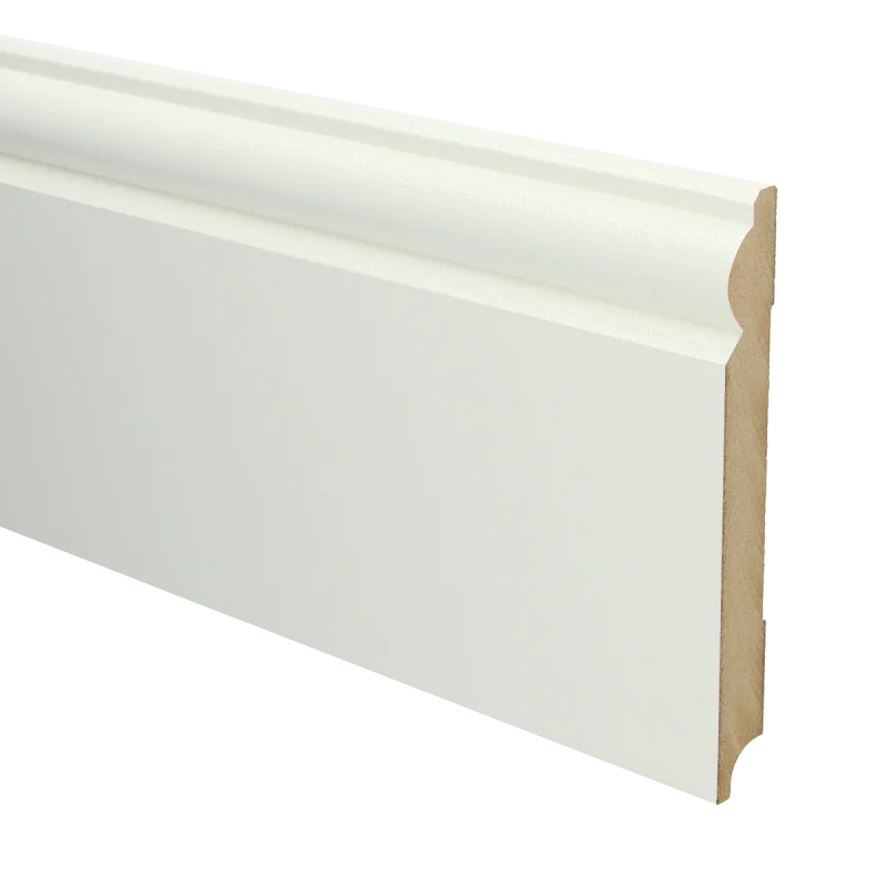 PPC - MDF Barok plint 150x18 wit voorgelakt RAL 9010 - Hoge plint