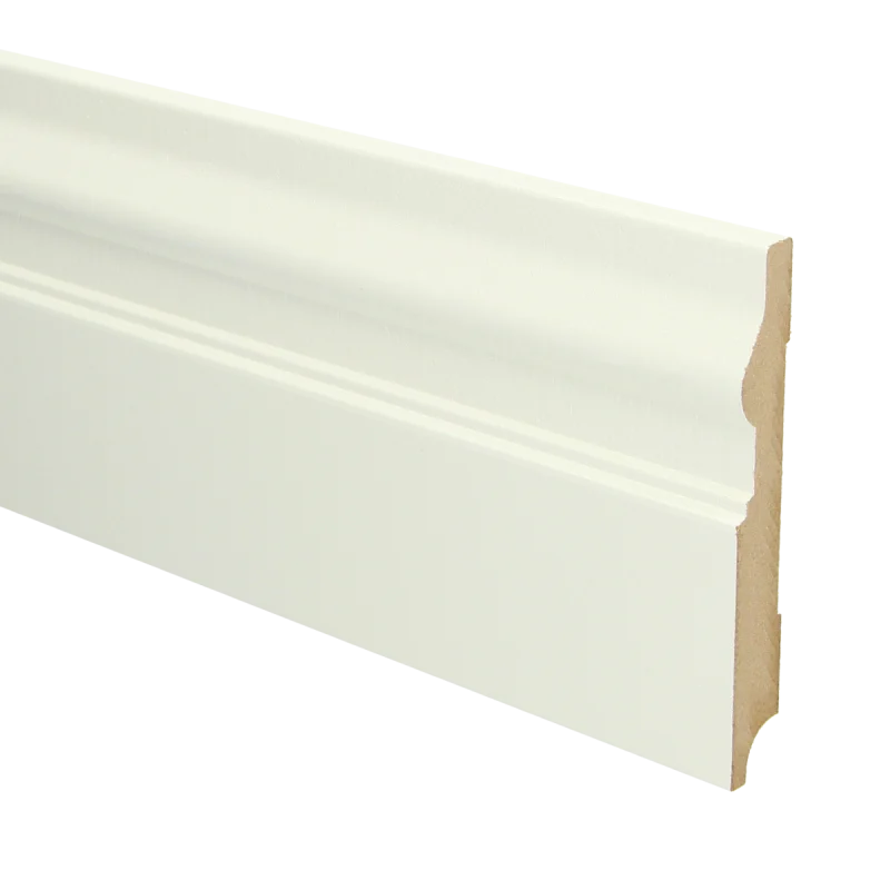 PPC - MDF Renaissance plint 120x15 wit voorgel. RAL 9010 - Hoge plint
