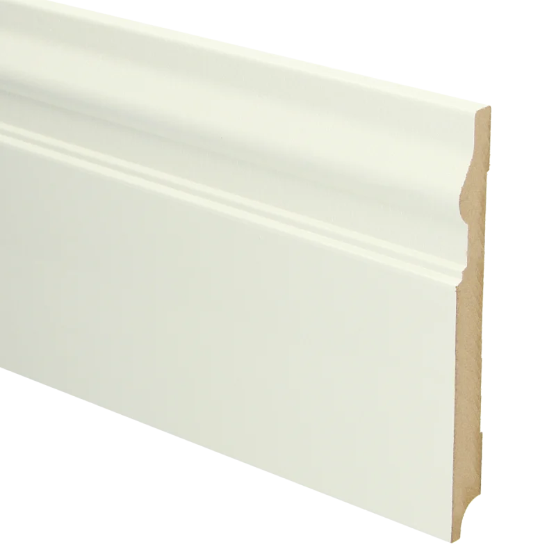 PPC - MDF Renaissance plint 190x18 wit voorgel. RAL 9010 - Profiel