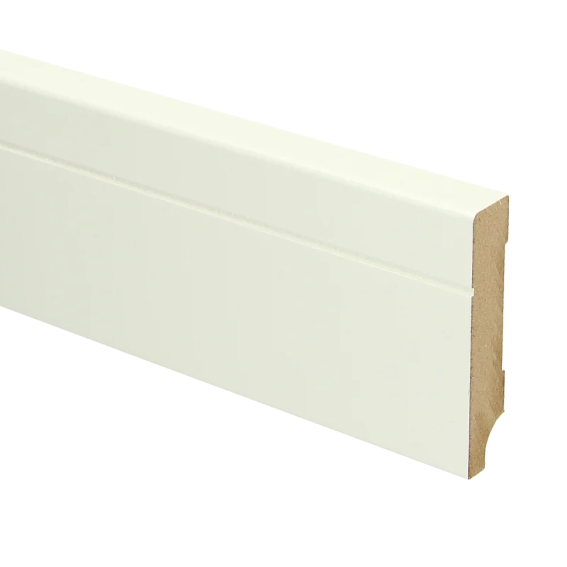 PPC - MDF Tijdloze plint 70x12 wit voorgelakt RAL 9010 - Hoge plint