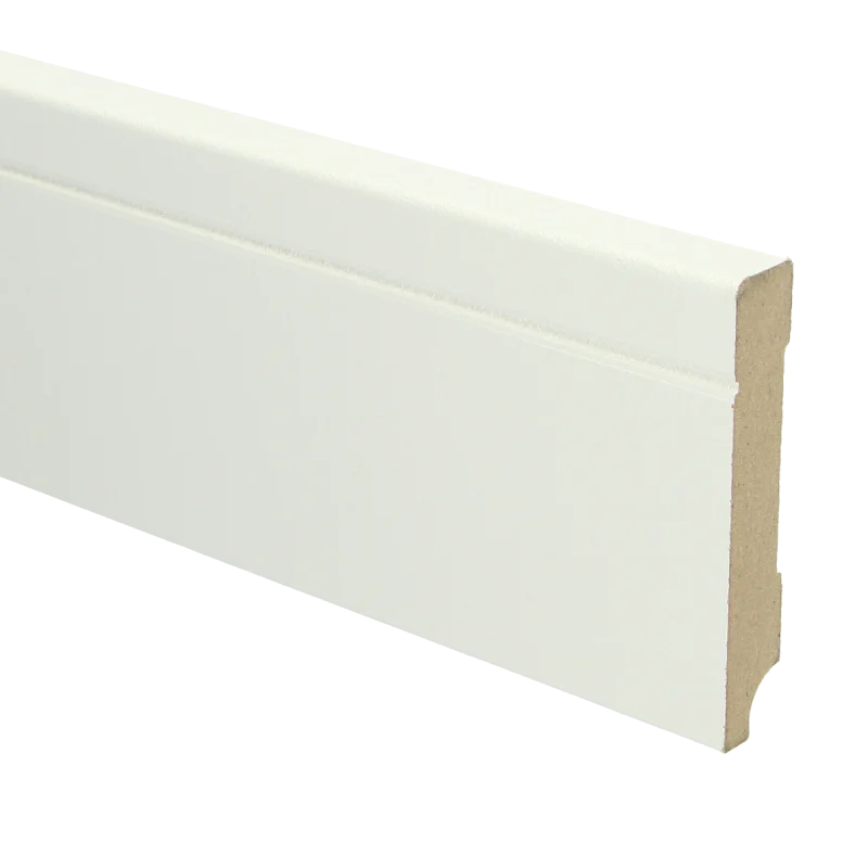 PPC - MDF Tijdloze plint 90x15 wit voorgelakt RAL 9010 - Hoge plint