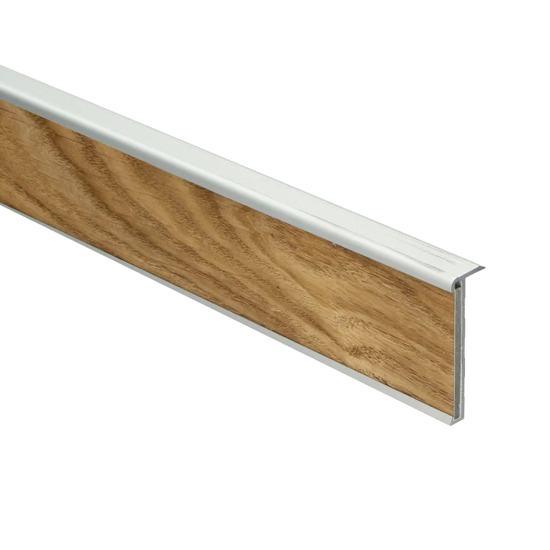 PPC - Trapneusprofiel PVC zilver 14x43mm 3m - Traprenovatie profiel - Afbeelding 2