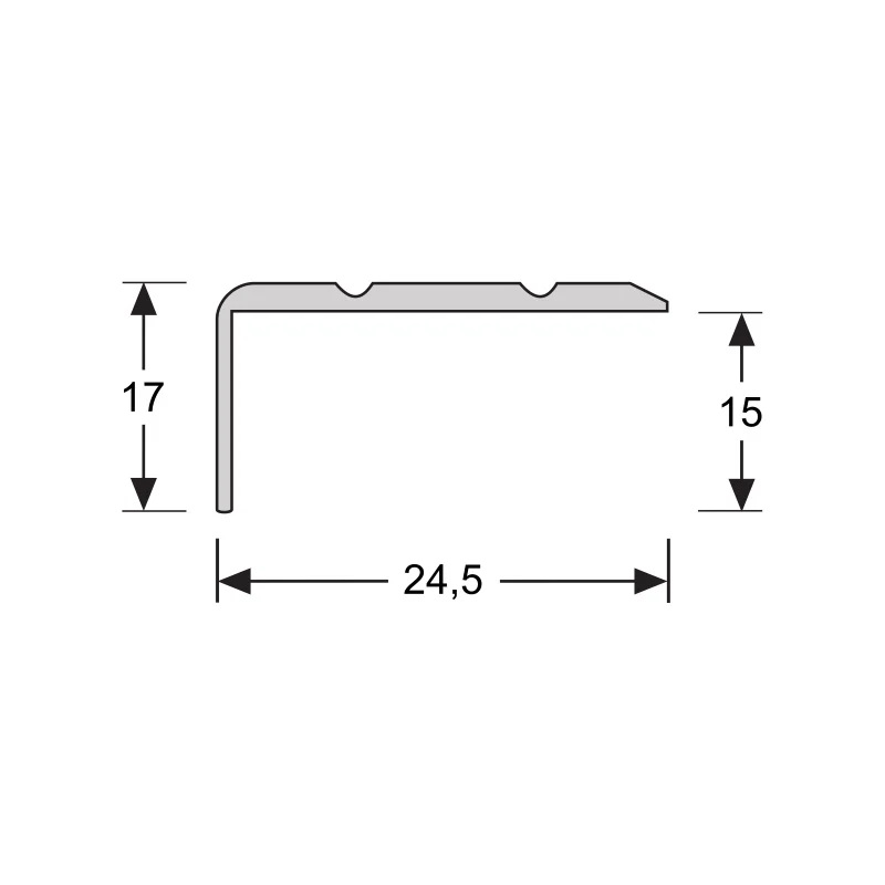 Vloer-Profielen - Hoeklijnprofiel schroef 17 mm zilver - Profiel - Afbeelding 2