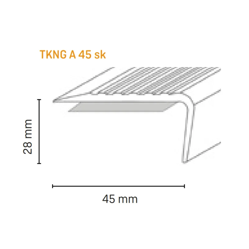 Döllken - Trapkant kunststof TKNG A45 ZK aluminium 1160 - Traprenovatie profiel - Afbeelding 2