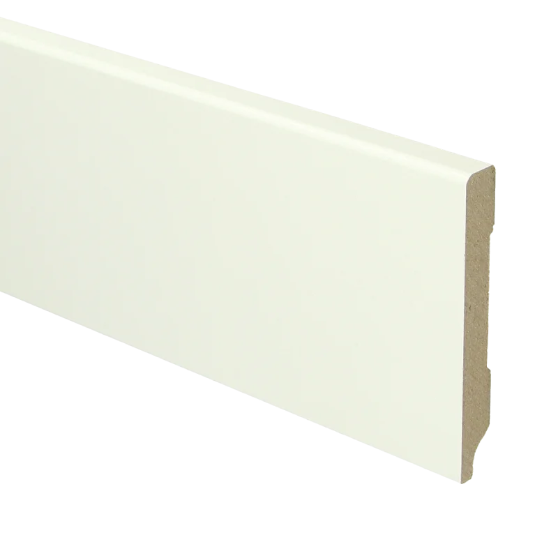 PPC - MDF Moderne plint 90x12 wit voorgelakt RAL 9010 - Hoge plint