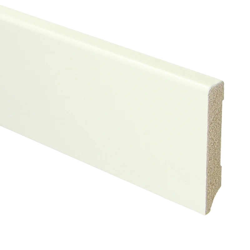 PPC - MDF Moderne plint 70x12 wit voorgelakt RAL 9010 - Hoge plint