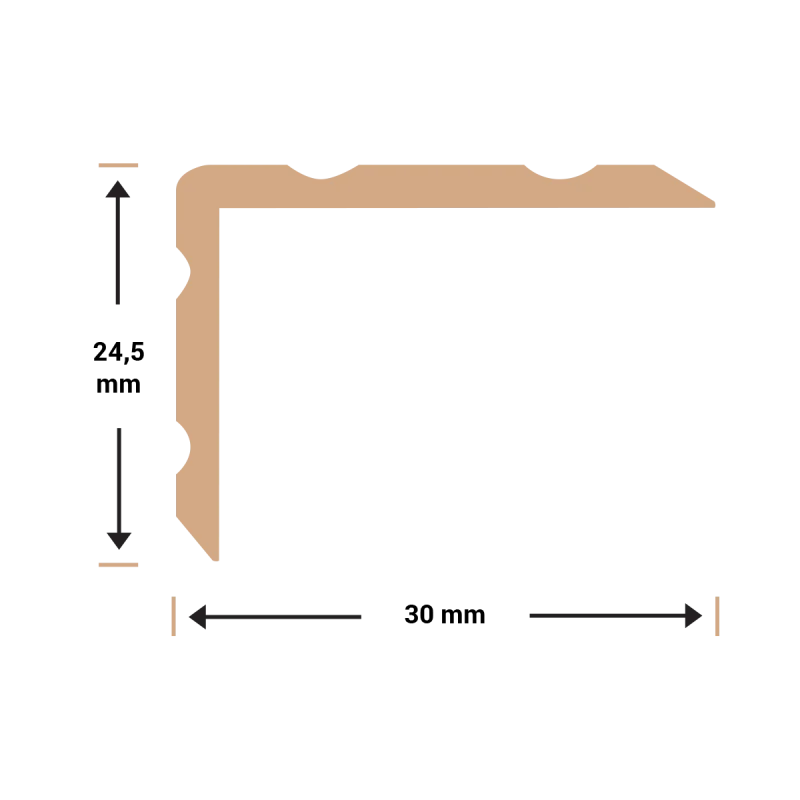 Vloer-Profielen - Duo-hoeklijn zelfkl. 24,5 x 30 mm matzwart 3M - Profiel - Afbeelding 2